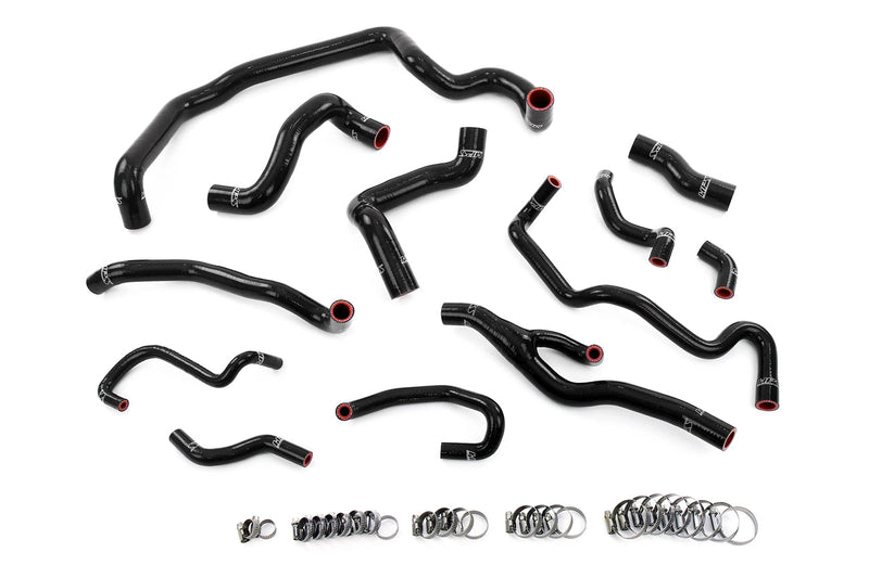 HPS Silicone Radiator, Heater, water pump, expansion tank coolant Hoses - 2007-2010 Mini Cooper 1.6L Turbo (N14) Auto Trans - Black (57-2000-BLK)