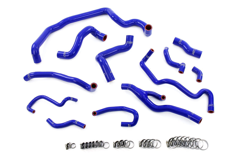 HPS Silicone Radiator, Heater, water pump, expansion tank coolant Hoses - 2007-2010 Mini Cooper 1.6L Turbo (N14) Auto Trans - Blue (57-2000-BLUE)