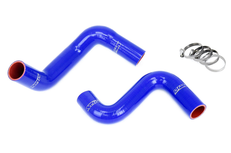 HPS Silicone Radiator Hoses - 1989-1998 Nissan 240SX with LS Swap (LS1 water pump, 8 o'clock thermostat, KA24DE radiator) - Blue (57-2057-BLUE)