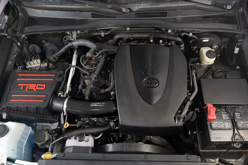 HPS Silicone Air Intake Hose - 2016-2023 Toyota Tacoma 3.5L V6 equipped with TRD airbox - Black (57-2126-BLK)