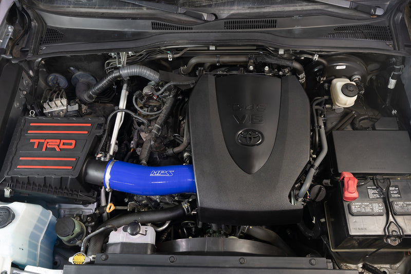 HPS Silicone Air Intake Hose - 2016-2023 Toyota Tacoma 3.5L V6 equipped with TRD airbox - Blue (57-2126-BLUE)