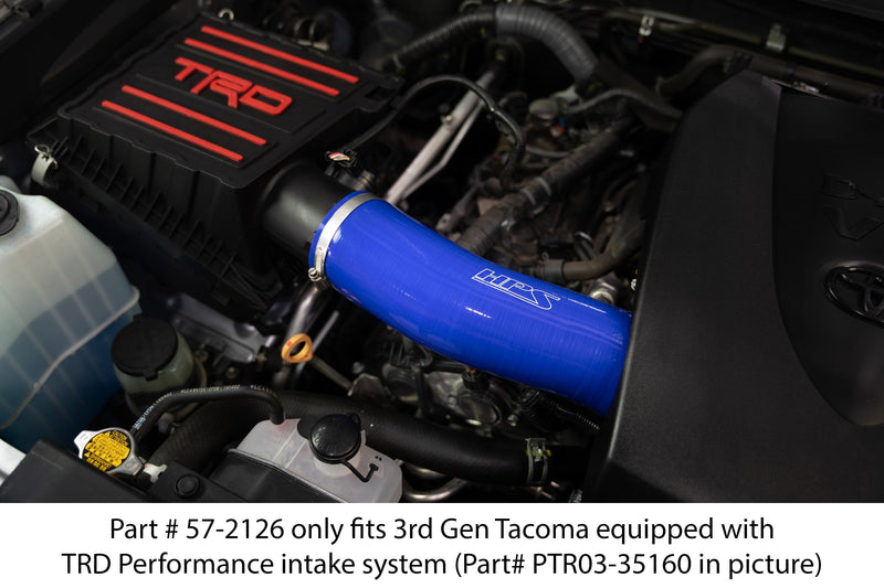 HPS Silicone Air Intake Hose - 2016-2023 Toyota Tacoma 3.5L V6 equipped with TRD airbox - Blue (57-2126-BLUE)