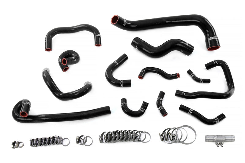 HPS Silicone Radiator, Heater and ancillary Hoses - 1995-1998 Nissan Skyline GTR R33 RB26DETT Twin Turbo - Black (57-2135-BLK)