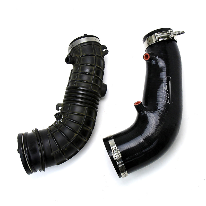 HPS Silicone Air Intake Hose - 2006-2009 Honda S2000 AP2 2.2L F22 drive-by-wire - Black (57-3004-BLK)