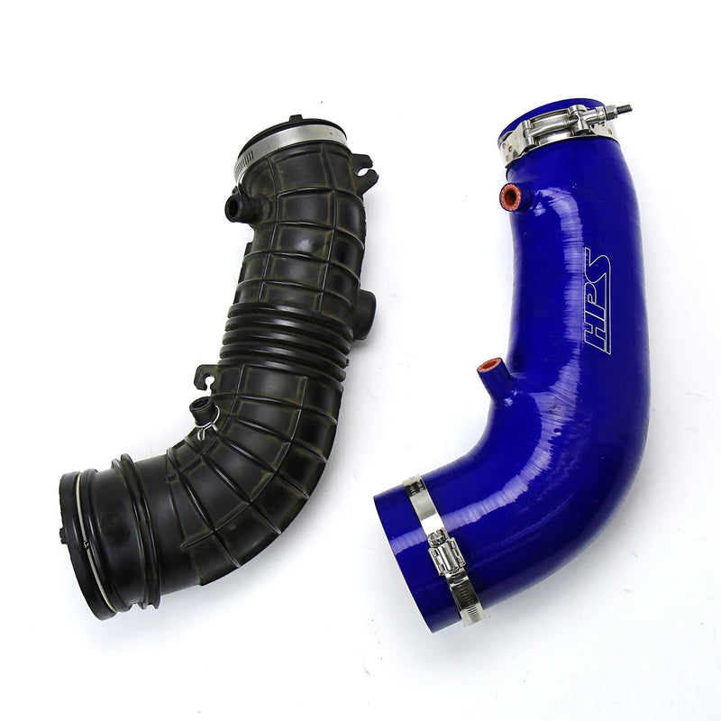 HPS Silicone Air Intake Hose - 2006-2009 Honda S2000 AP2 2.2L F22 drive-by-wire - Blue (57-3004-BLUE)