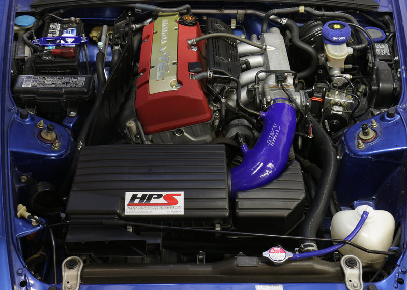 HPS Silicone Air Intake Hose - 2006-2009 Honda S2000 AP2 2.2L F22 drive-by-wire - Black (57-3004-BLK)