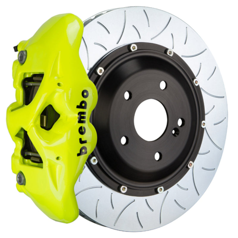 Brembo 19+ 330i Front GT BBK 6 Piston Cast 380x34 2pc Rotor Slotted Type3-Fluo. Yellow