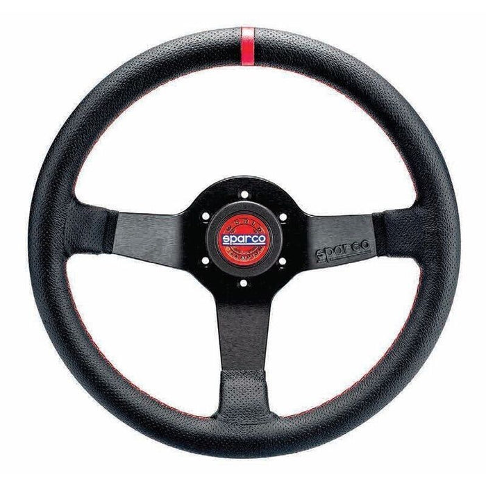 Sparco Steering Wheel R330 Champion Black Leather / Red Stitching