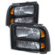 xTune Ford F250/350/450 Super Duty 05-07 Crystal Headlights Black HD-JH-FS05-AM-BK