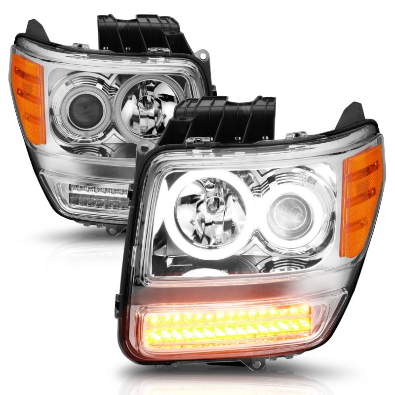 ANZO 2007-2012 Dodge Nitro Projector Headlights w/ Halo Chrome (CCFL) G2