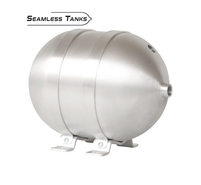 Seamless Aluminum Tank 12” X 8.625” With 4 3/8" Ports with hardware and 1 1/4" Port