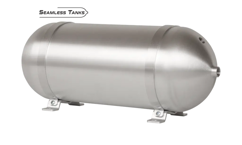 Seamless Aluminum Tank 24” X 8.625”  With 4 3/8" Ports with hardware and 1 1/4" Port