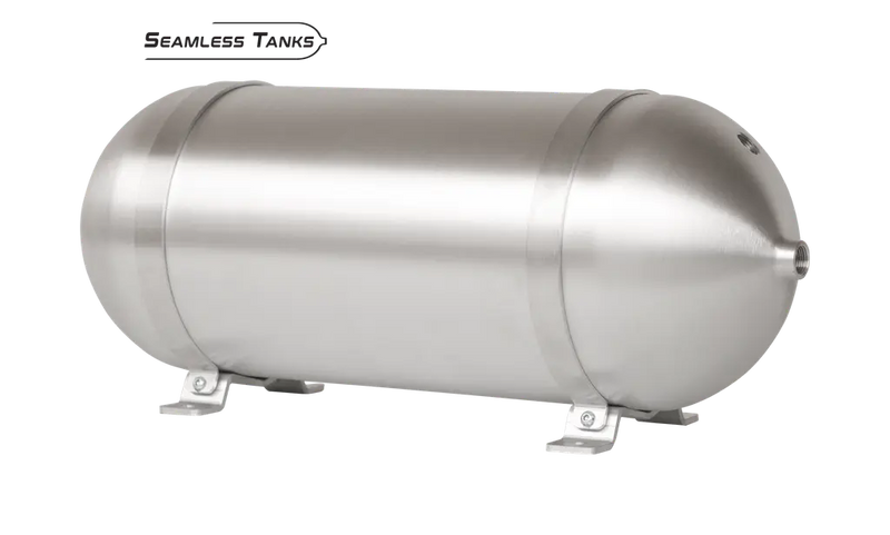 Seamless Aluminum Tank 28” X 8.625” With 4- 3/8" Ports with hardware and 1- 1/4" Port