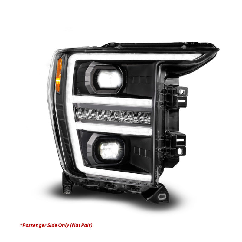 Anzo 21-23 Ford F150 LED Projector Headlight w/Switchback+Sequential - Black (Passenger Side Only)