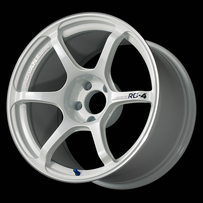 Advan RG-4 17x8.5 / +45 Offset / 5x114.3 / 73mm Bore / Racing White Metallic and Ring