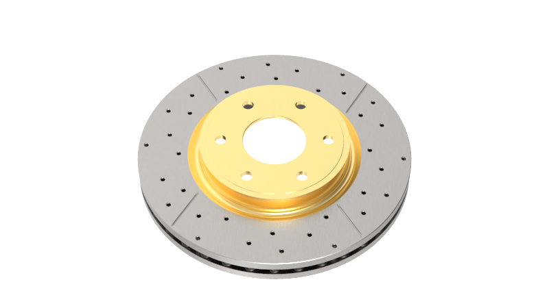 DBA 05-10 Mustang GT / 11-13 V6 Front Drilled & Slotted Street Series Rotor, Black Hub