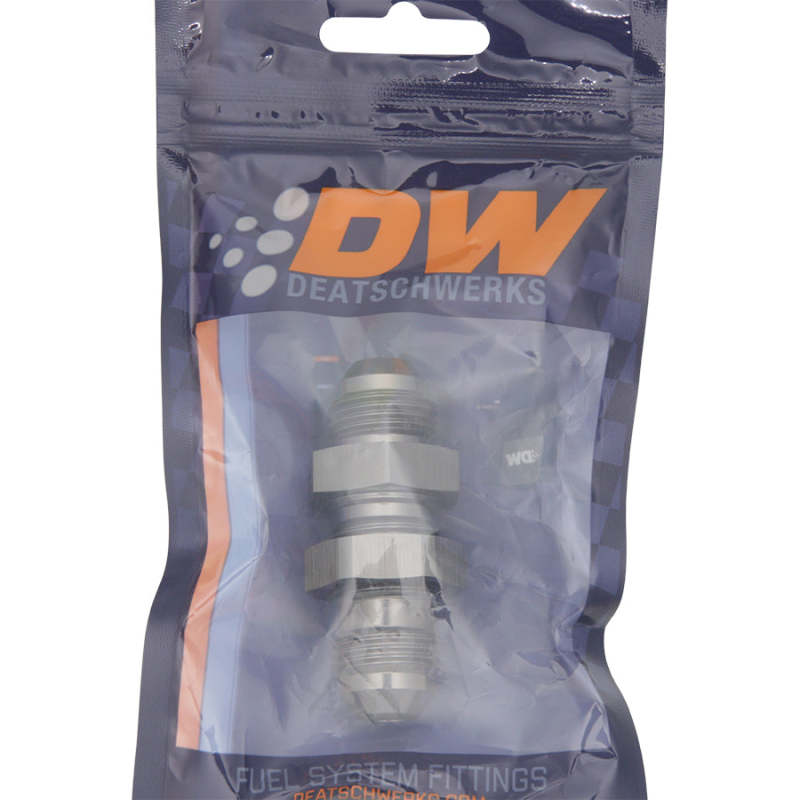 DeatschWerks 8AN Male Flare To 8AN Male Flare Bulkhead Adapter (Incl. Nut)