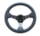 NRG Reinforced Steering Wheel (330mm/ 3in. Deep) Sport Leather Racing/ 4mm Matte Black Spoke
