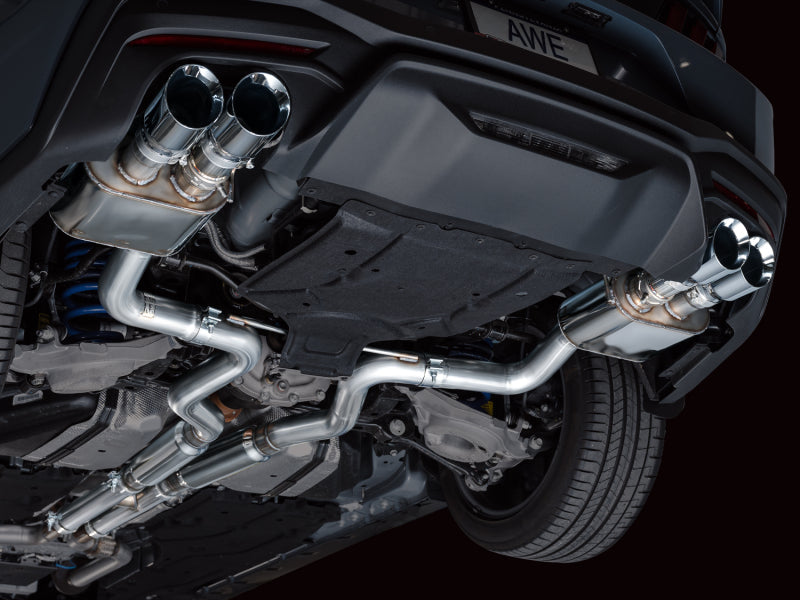 AWE 2024 Ford Mustang GT Fastback S650 RWD SwitchPath Catback Exhaust w/ Quad Chrome Silver Tips