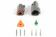 Haltech Matching Set of Deutsch DT-3 Connectors (DT06-3S + DT04-3P) - (13 Amp) Plug & Pins