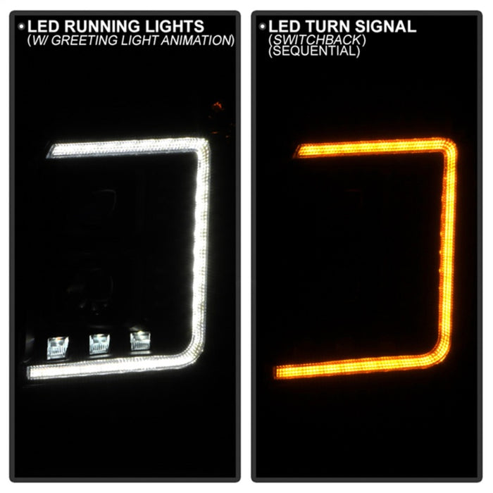 Spyder 15-20 GMC Yukon  Halogen Model Only Projector Headlights - Black (PRO-YD-GY15HALSI-SBSEQ-BK)