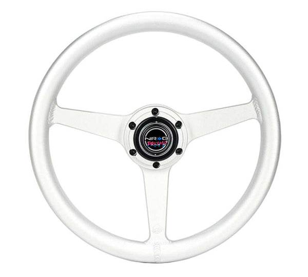 NRG Aluminum Steering Wheel 330mm - Heritage Solid Spoke - Ergonomic Grip - Anadized Silver