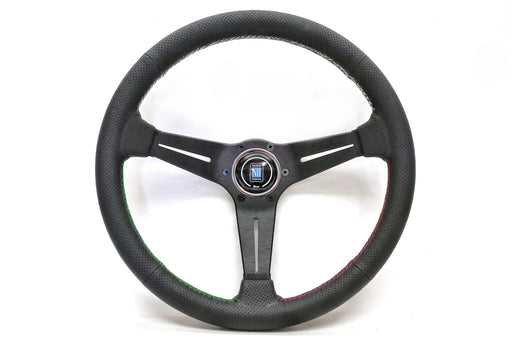 Nardi Sport Rally (Deep Corn) Sectors Steering Wheel 350mm with Perforated Leather grip and Black spokes — authentic Italian manufacture