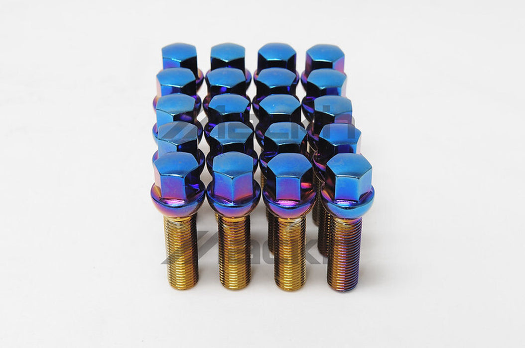 Wheel Mate Mevius Lug Bolt Set of 20 - Blue Neon 14x1.50 40mm Cone 60 DEG TAP