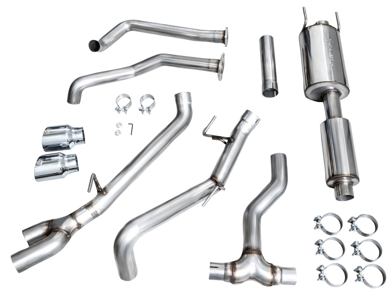 AWE 0FG Exhaust for 3rd Gen Toyota Tundra - Dual Chrome Silver Tips