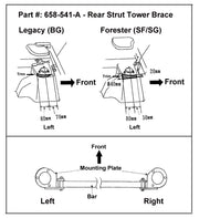 Cusco Strut Bar Type-AS Rear 20mm Round Subaru Forester