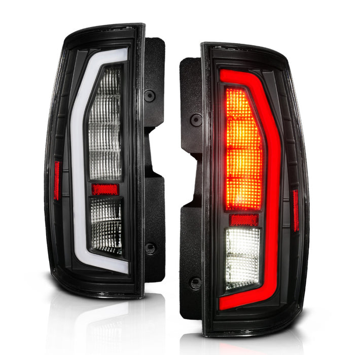 Anzo 07-14 Chevrolet Suburban / 07-14 GMC Yukon Black Full LED Tail Light Plank Style w/ Clear Lens