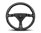 Momo Montecarlo Steering Wheel 350 mm - Black Leather/Red Stitch/Black Spokes