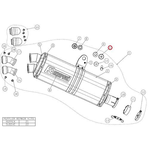 Akrapovic Replacement Spacer Bushe AL