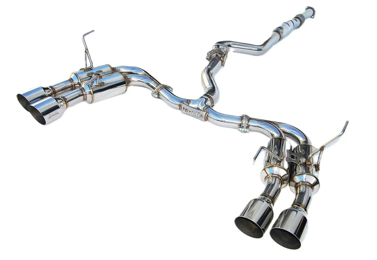 Invidia 11-14 Subaru WRX/STI Sedan Gemini/R400 Single Layer Quad Stainless Steel Tip Catback Exhaust