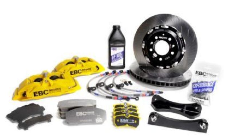 EBC Racing 13-22 Volkswagen GTI MK7/MK8 2.0T Yellow Apollo-4 Calipers 355mm Rotors Front BBK