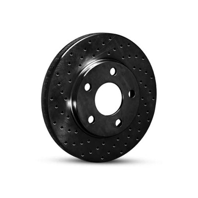 R1 17-21 Porsche Cayenne Right Front Drilled Black Brake Rotor