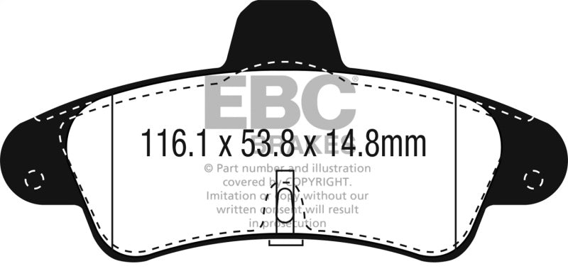 EBC 01-03 Mercury Cougar Yellowstuff Rear Brake Pads