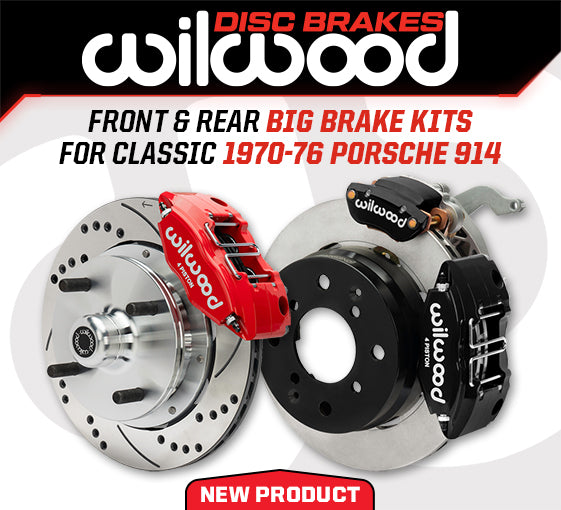 Wilwood 70-76 Porsche 914 Rear Powerlite Brake Kit Plain Face - Black