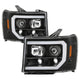 Spyder 07-13 GMC Sierra 1500-3500 Ver 2 Proj Headlights - DRL LED - All Blk PRO-YD-GS07V2-LBDRL-BKV2