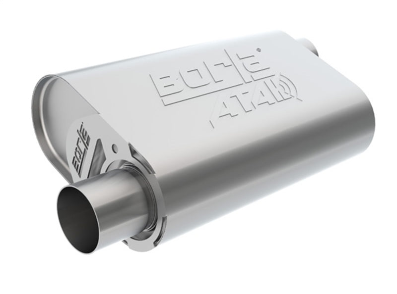 Borla CrateMuffler SBC 283 / 327 / 350 2.5 inch Offset/Center 14in x 4.35in x 9in Oval Muffler