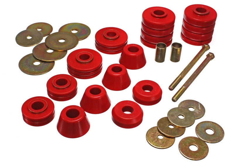 Energy Suspension 67-72 GM 3/4 Ton C-20/C2500 / 1 Ton C-30/C3500 2WD Red Body(cab) Mount Set