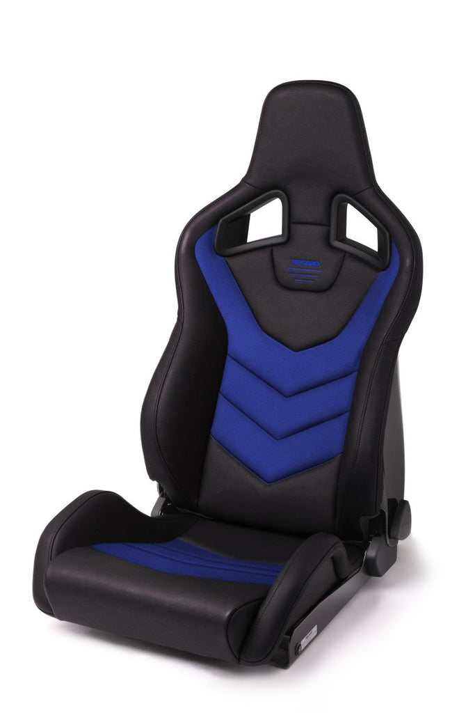 Recaro Sportster GT w/Sub-Hole Passenger Seat - Black Vinyl/Blue Suede