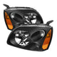 xTune Mitsubishi Galant 04-08 Amber Crystal Headlights Black HD-JH-MG04-AM-BK