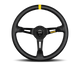 Momo MOD08 Steering Wheel 350 mm -  Black Leather/Black Spokes/1 Stripe