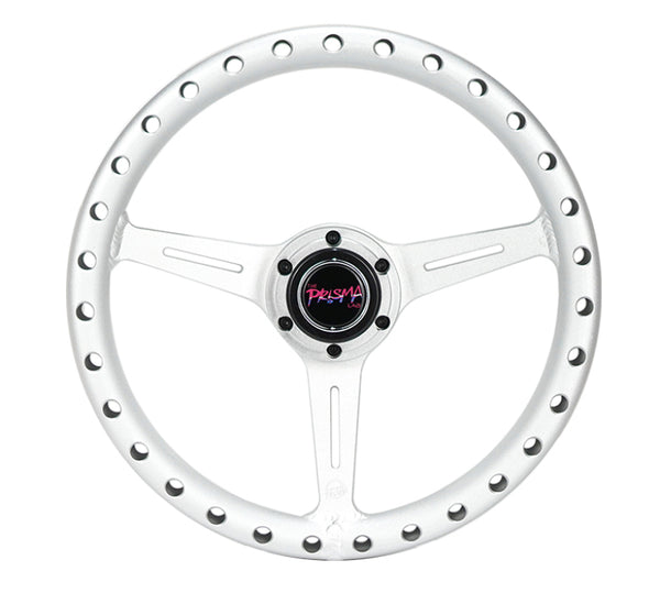NRG All Aluminum Steering Wheel 330mm - Extra Light- Ergonomic Grip- Anadized Silver