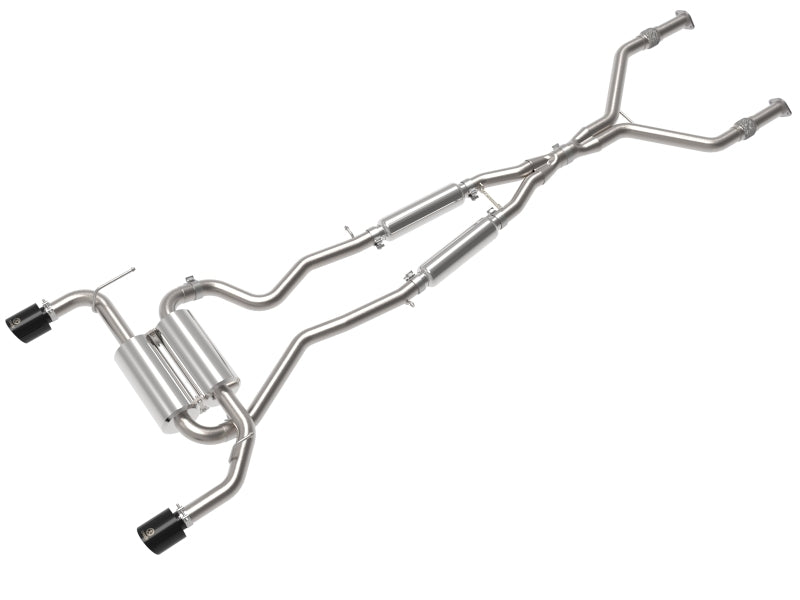 aFe 14-15 Infiniti Q50 V6 3.7L Takeda 2.5in 305 SS Cat Back Exhaust System w/ Black Tips