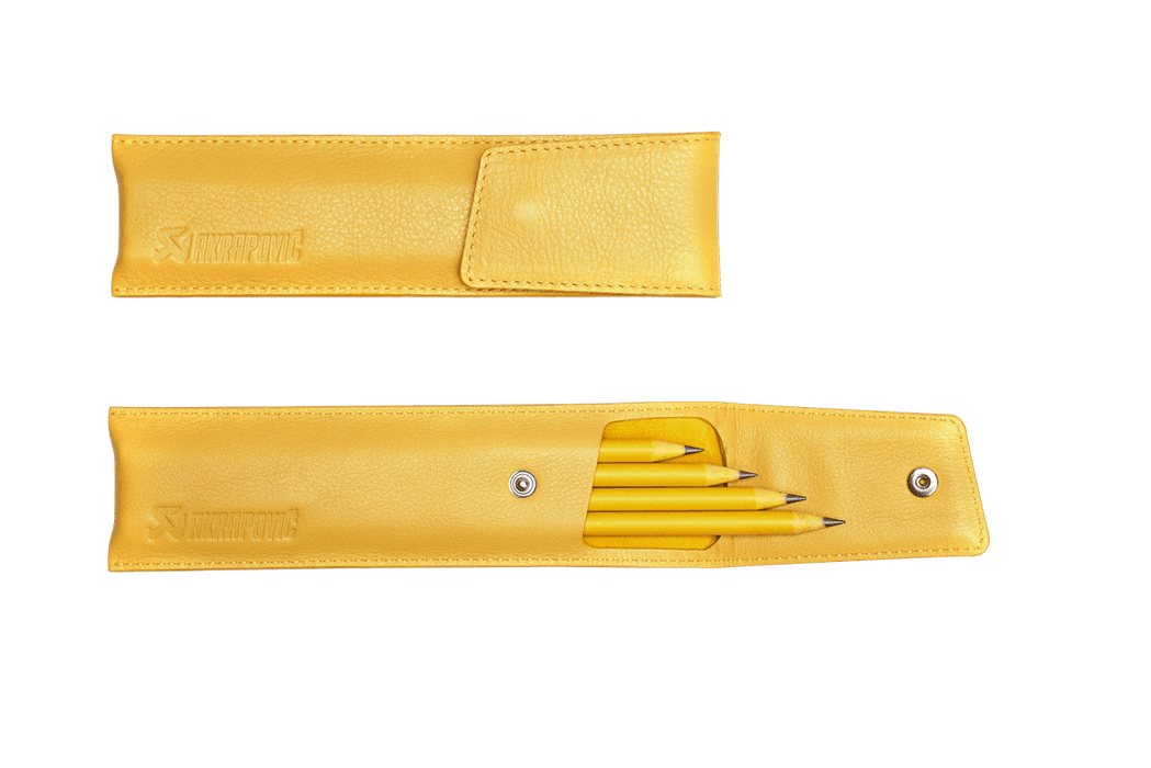 Akrapovic Leather Headphones Case - Yellow