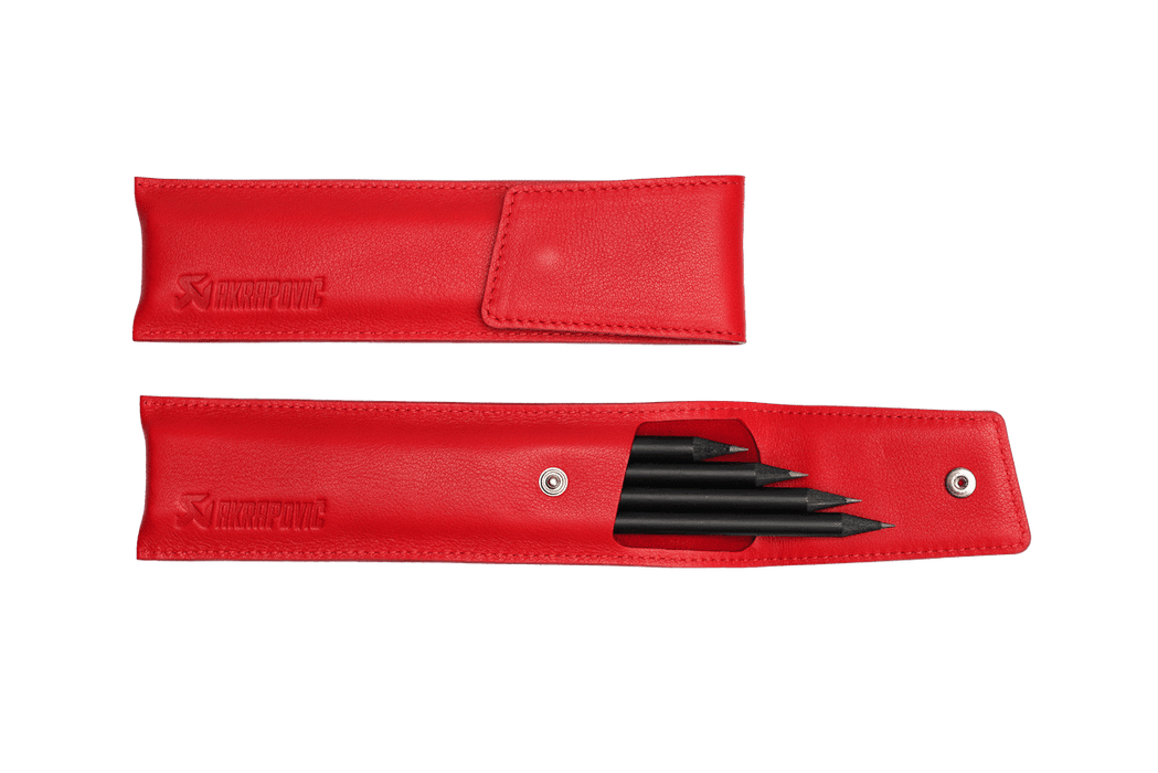 Akrapovic Leather Pencil Case - Red