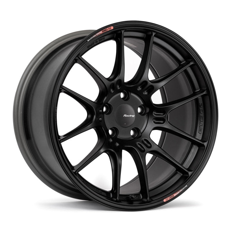 Enkei GTC02 18x8 5x100 45mm Offset 75mm Bore Matte Black Wheel