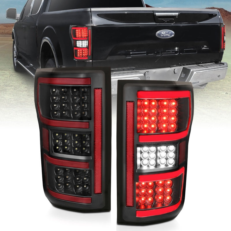 ANZO 18-19 Ford F-150 LED Taillights Black